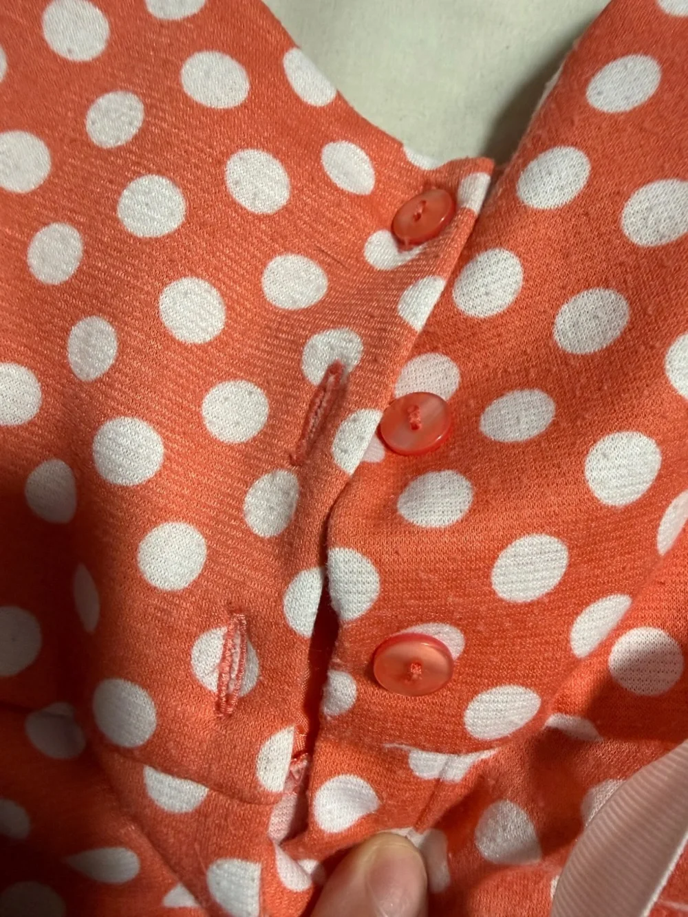 Polka Dot Orange White Flower Dress 18 Month Youngland Baby Short Sleeve